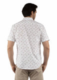 farthest point ivory 100% cotton men's short sleeve shirt