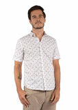 farthest point ivory 100% cotton men's short sleeve shirt