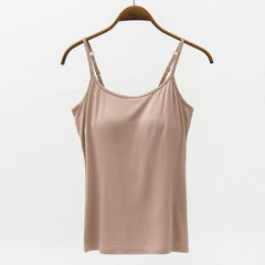 Full Size Adjustable Strap Modal Cami with Bra Trendsi