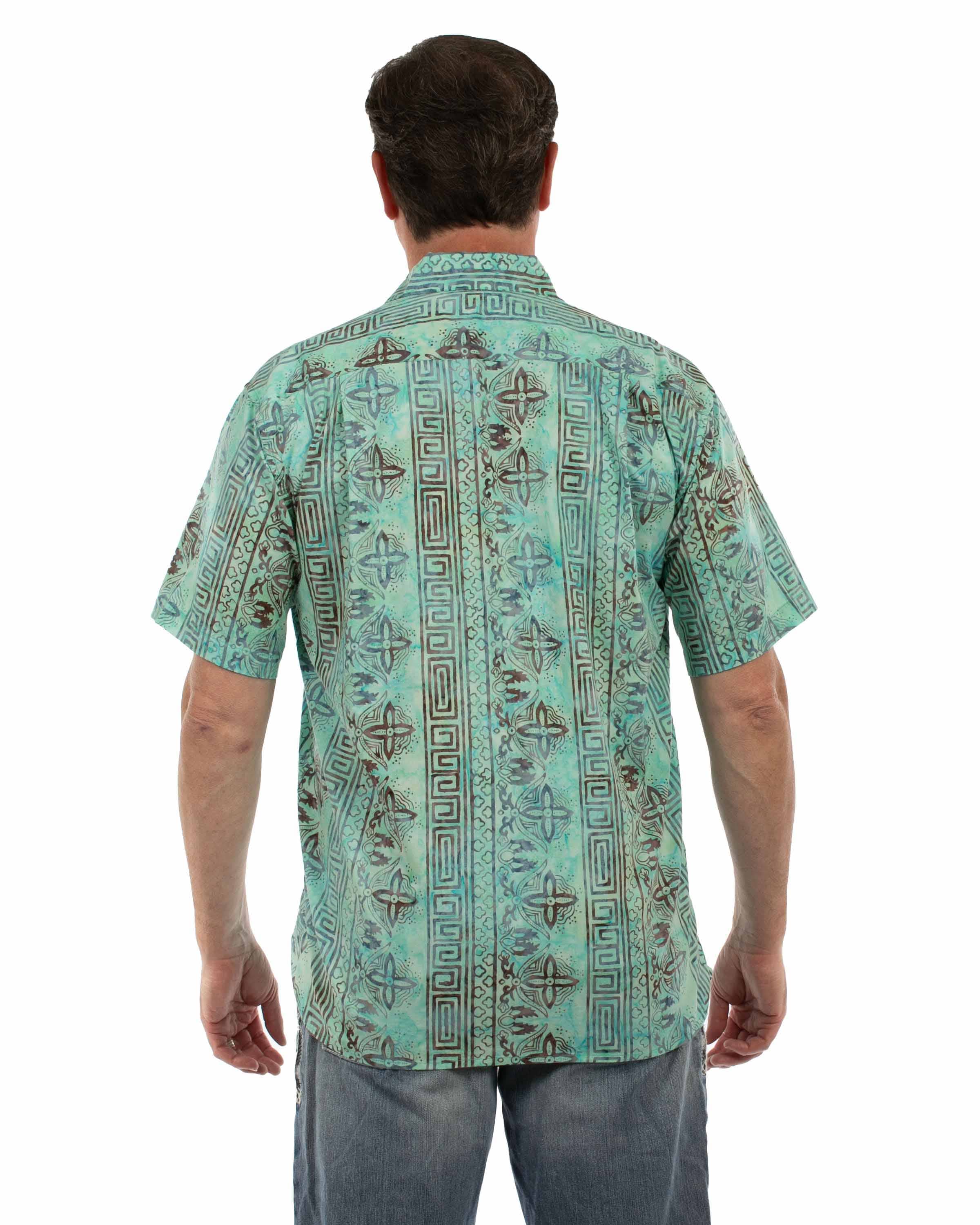 farthest point teal 100% cotton batik shirt