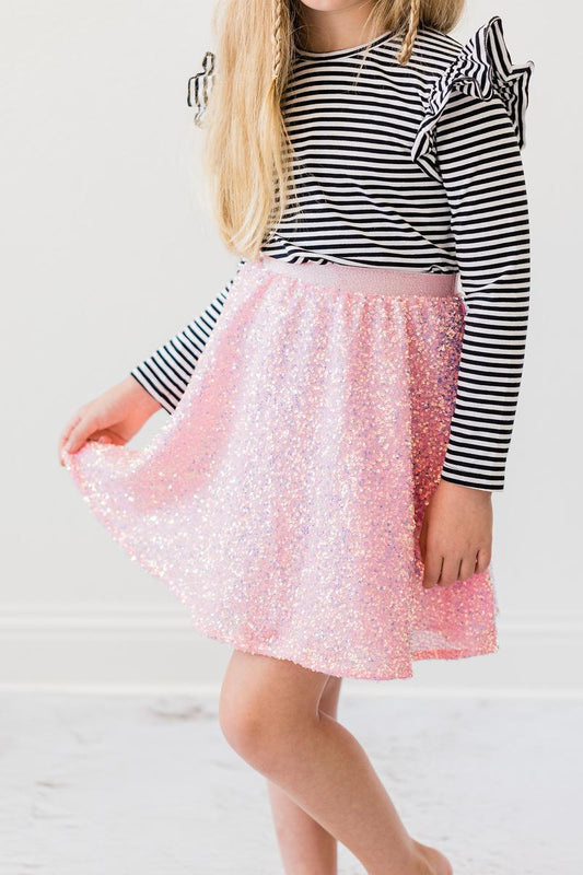 SALE Bubblegum Pink Sequin Twirl Skirt