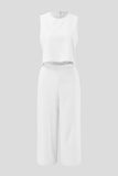 Round Neck Top and Wide Leg Pants Set Trendsi