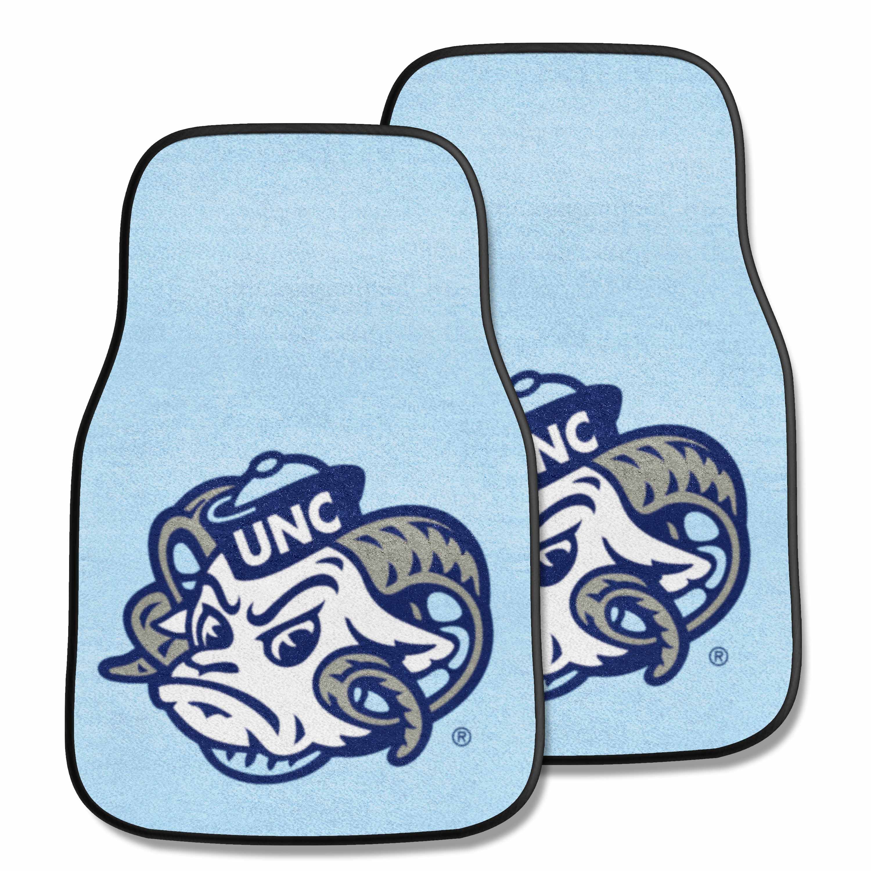 North Carolina Tar Heels Front Carpet Car Mat Set - 2 Pieces, Ram