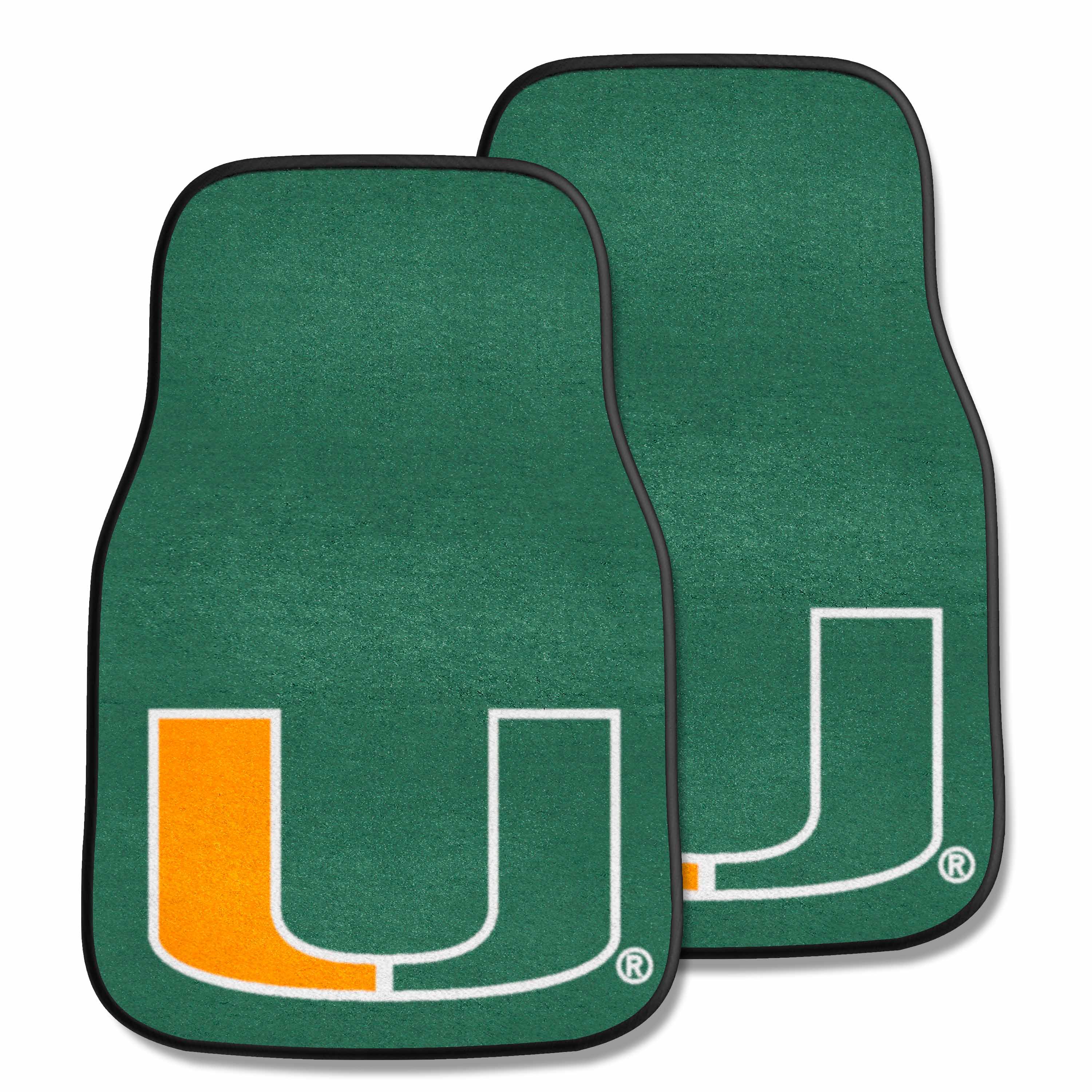 Miami Hurricanes Front Carpet Car Mat Set - 2 Pieces - Miami