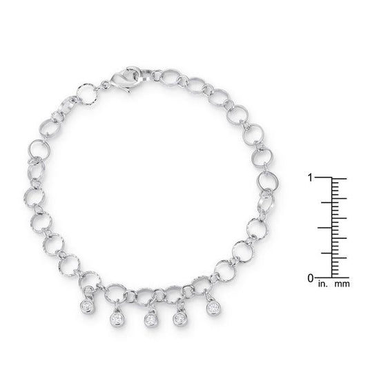 .55 Ct Stunning 8 Rhodium Bracelet with CZ Charms - JGI