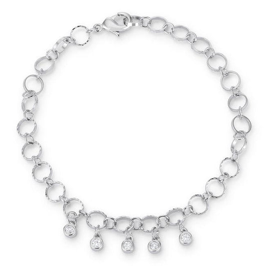 .55 Ct Stunning 8 Rhodium Bracelet with CZ Charms - JGI