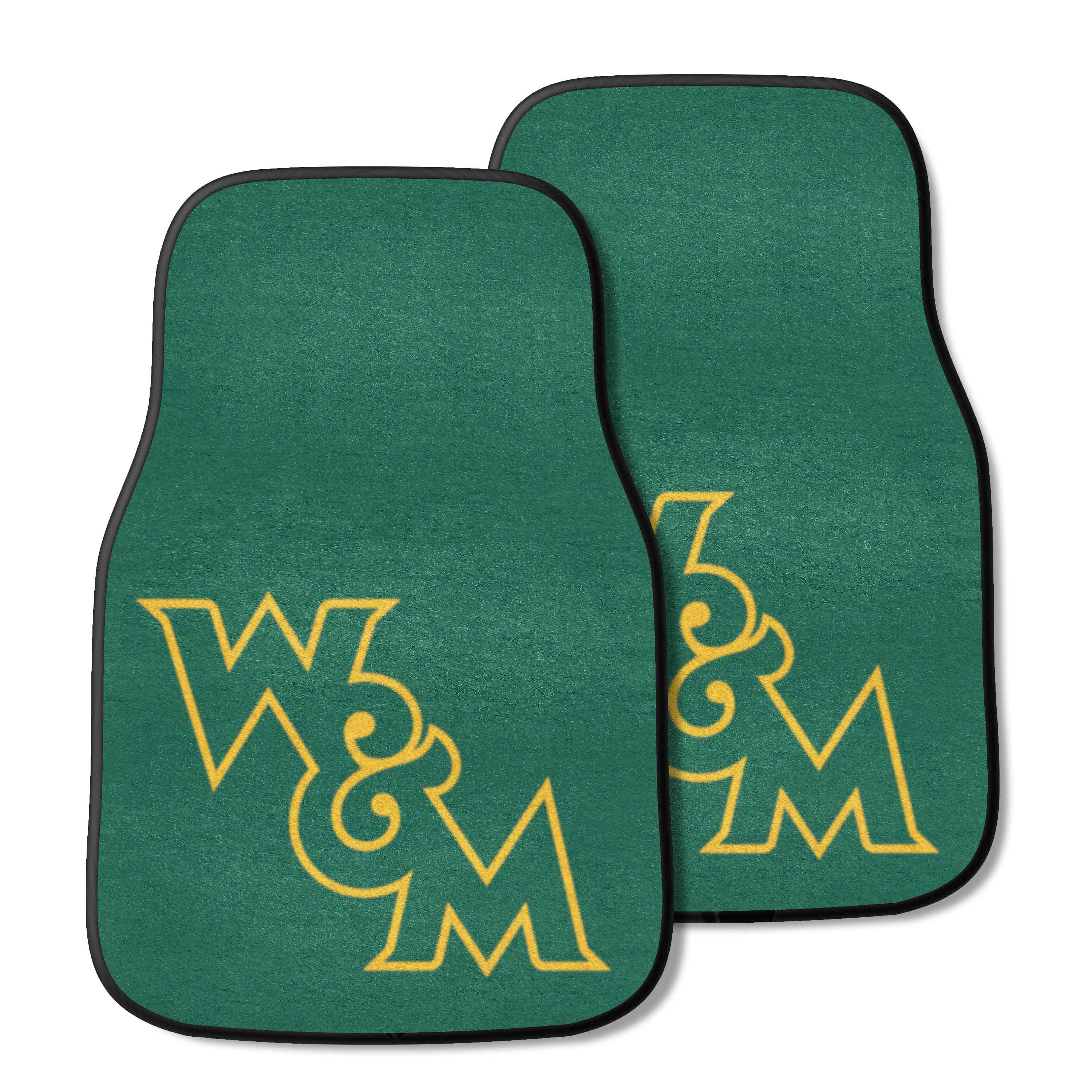 William & Mary Tribe Front Carpet Car Mat Set - 2 Pieces