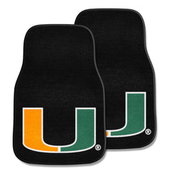 Miami Hurricanes Front Carpet Car Mat Set - 2 Pieces