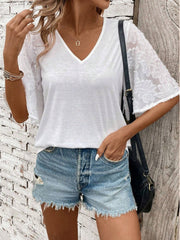 V-Neck Half Sleeve T-Shirt Trendsi