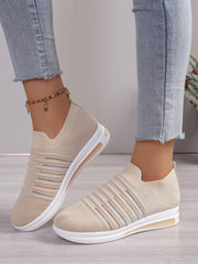 Breathable Mesh Wedge Sneakers - Trendsi