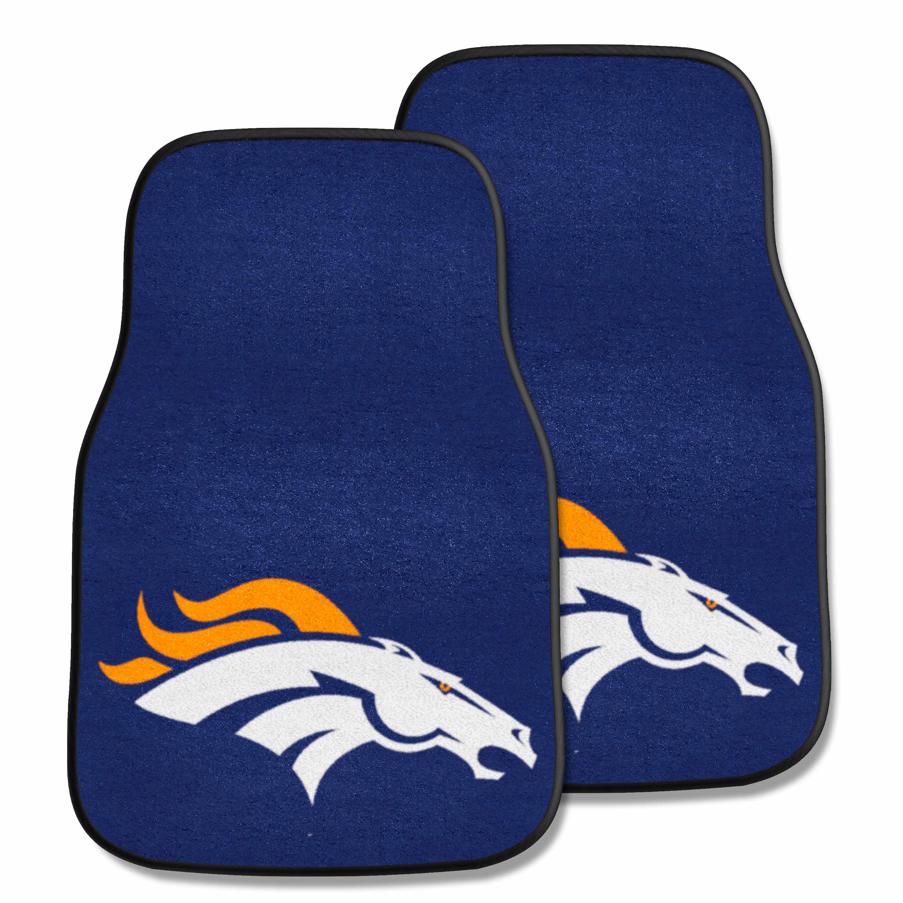 Denver Broncos Front Carpet Car Mat Set - 2 Pieces