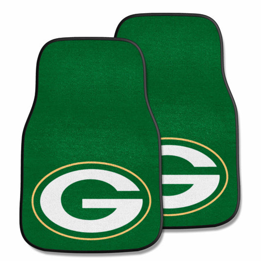 Green Bay Packers Front Carpet Car Mat Set - 2 Pieces