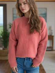 Mock Neck Long Sleeve Sweater - Trendsi