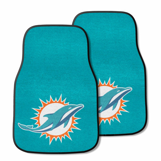 Miami Dolphins Front Carpet Car Mat Set - 2 Pieces