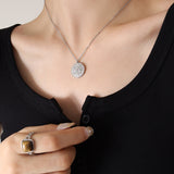 Zircon Titanium Steel Timepiece Shape Necklace - Flyclothing LLC