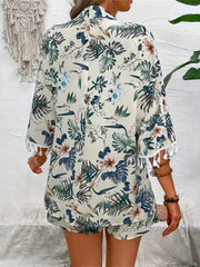 Printed Half Sleeve Top and Shorts Set - Trendsi