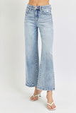 RISEN Full Size Tummy Control High Rise Crop Wide Leg Jeans - Trendsi