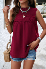 Swiss Dot Round Neck Tank Trendsi