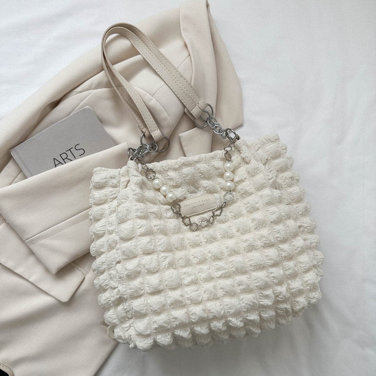 Bubble Textured Tote Bag - Trendsi