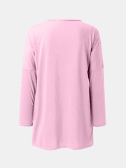 Full Size Round Neck Long Sleeve T-Shirt - Trendsi