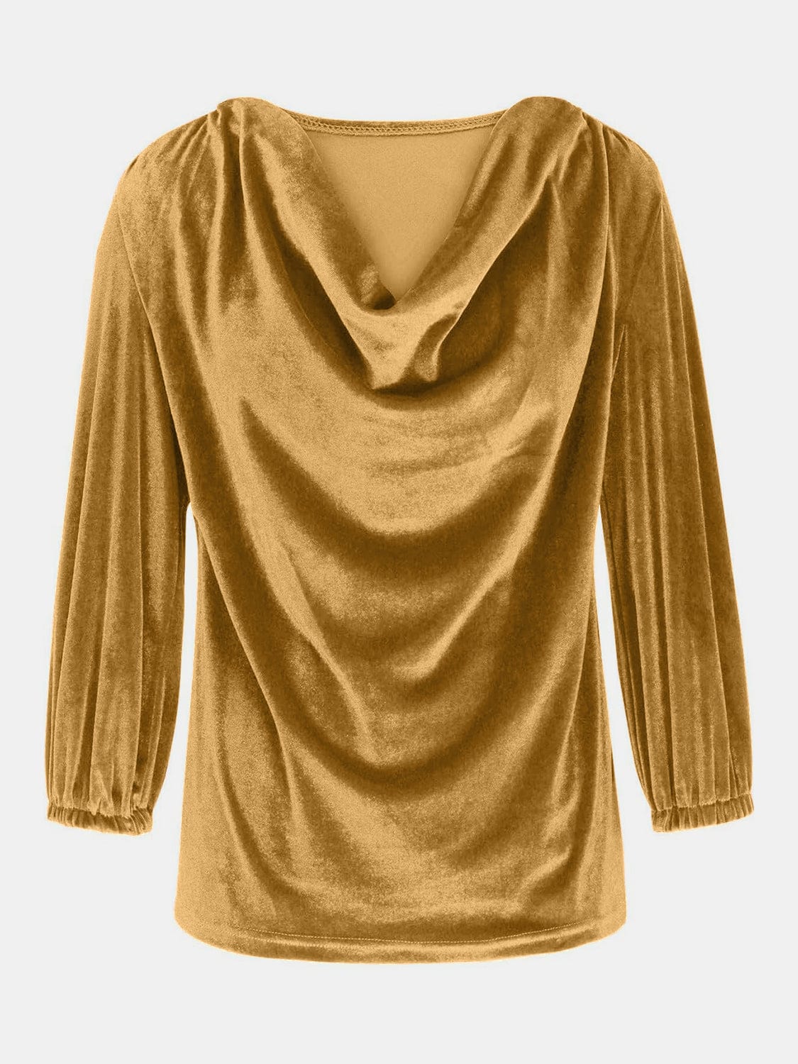 Cowl Neck Three-Quarter Sleeve Top - Trendsi