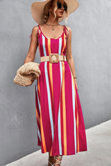 Striped Scoop Neck Cami Dress Trendsi