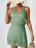 Openwork V-Neck Sleeveless Cover Up Dress - Trendsi