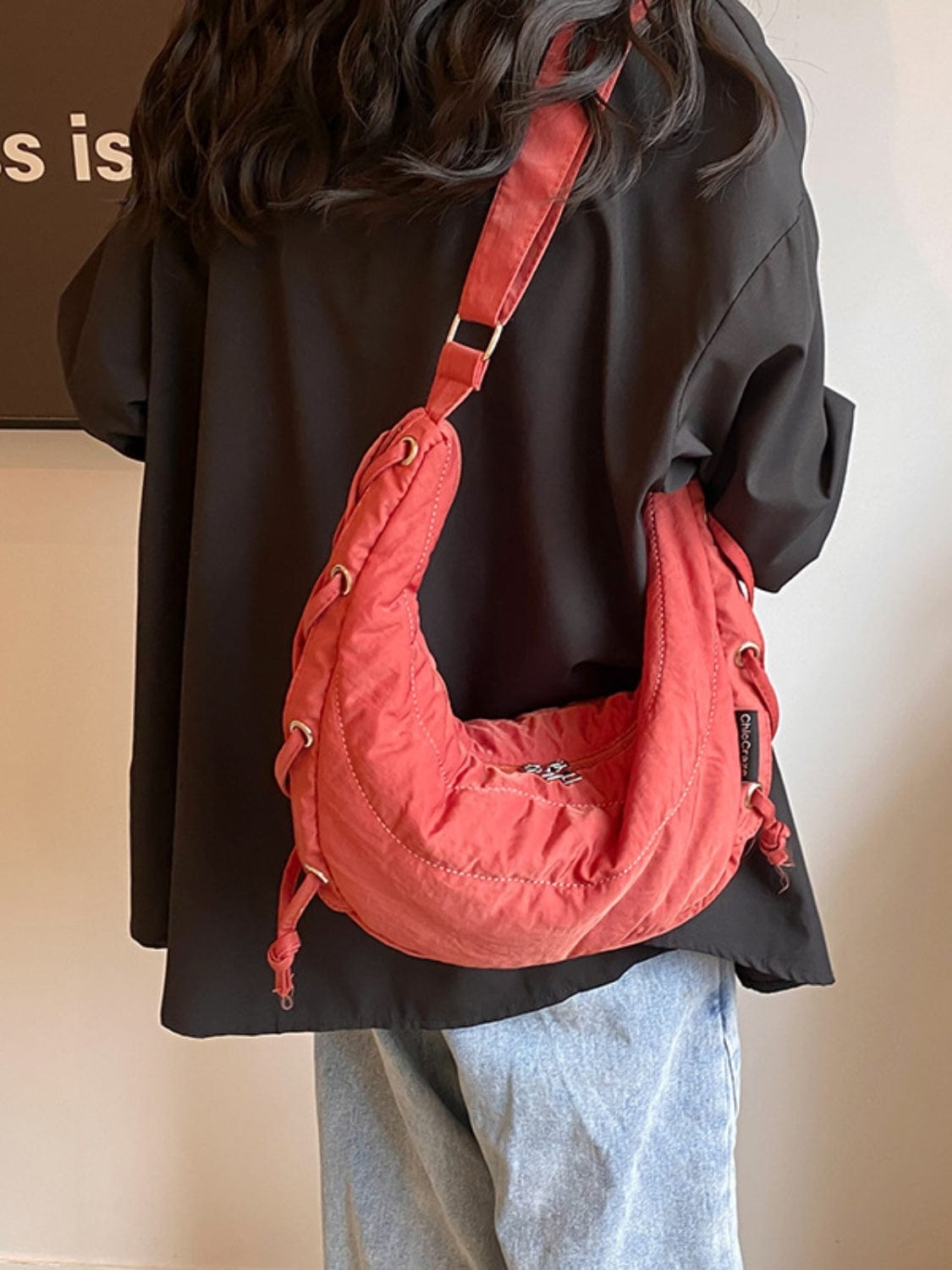 Lace-Up Polyester Crossbody Bag - Trendsi