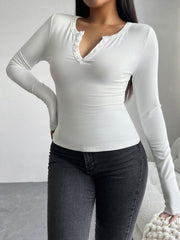 Devine Quarter Button Long Sleeve T-Shirt