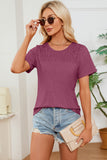 Ruched Round Neck Short Sleeve T-Shirt Trendsi