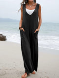 Full Size Wide Strap Jumpsuit with Pockets - Trendsi