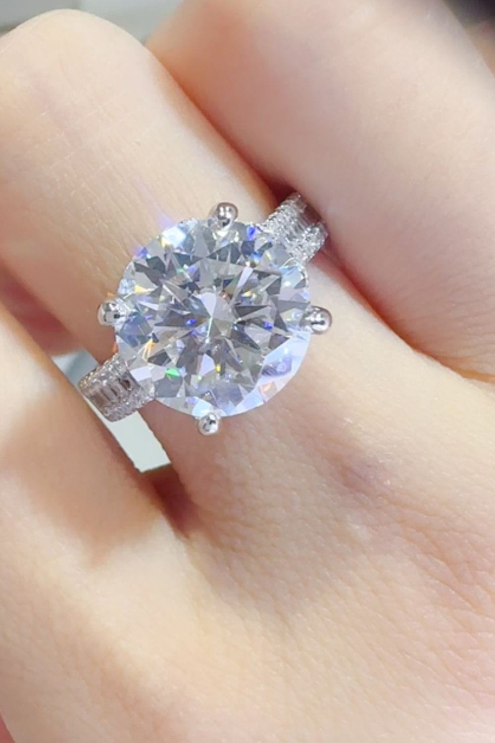 5 Carat Moissanite 925 Sterling Silver Ring - Trendsi