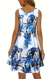 Printed Scoop Neck Wide Strap Mini Dress Trendsi