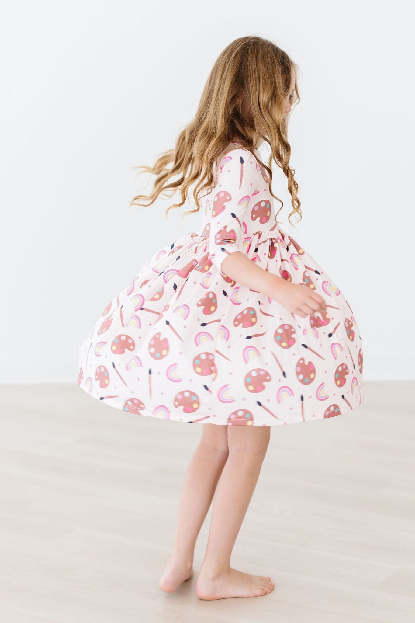 Art Class 3/4 Sleeve Pocket Twirl Dress - Mila & Rose ®