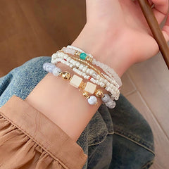 Resin Rice Bead Bracelet - Trendsi