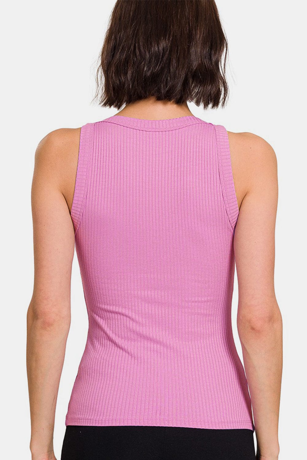 Zenana Ribbed Crew Neck Tank Trendsi