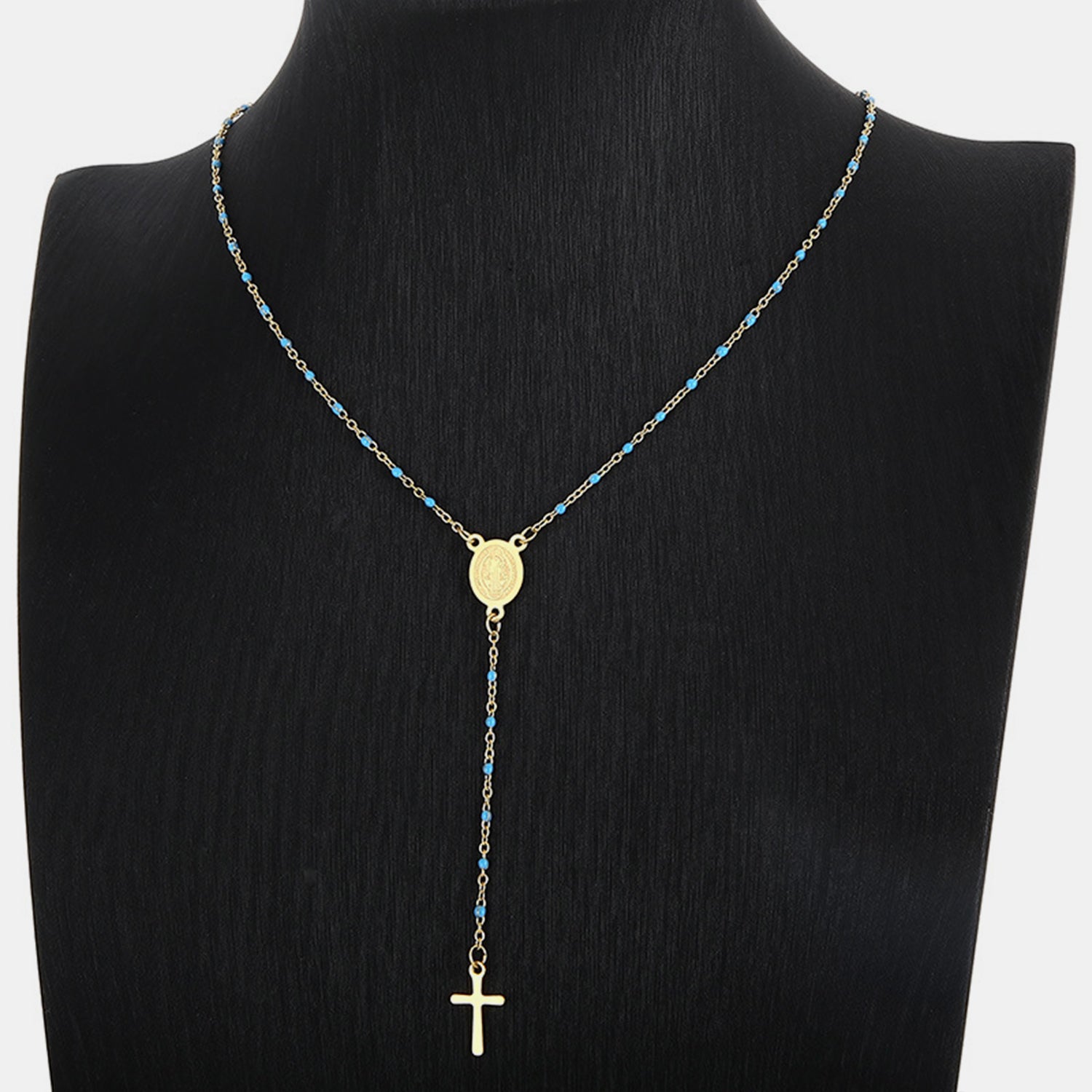 Stainless Steel Beaded Cross Necklace - Flyclothing LLC