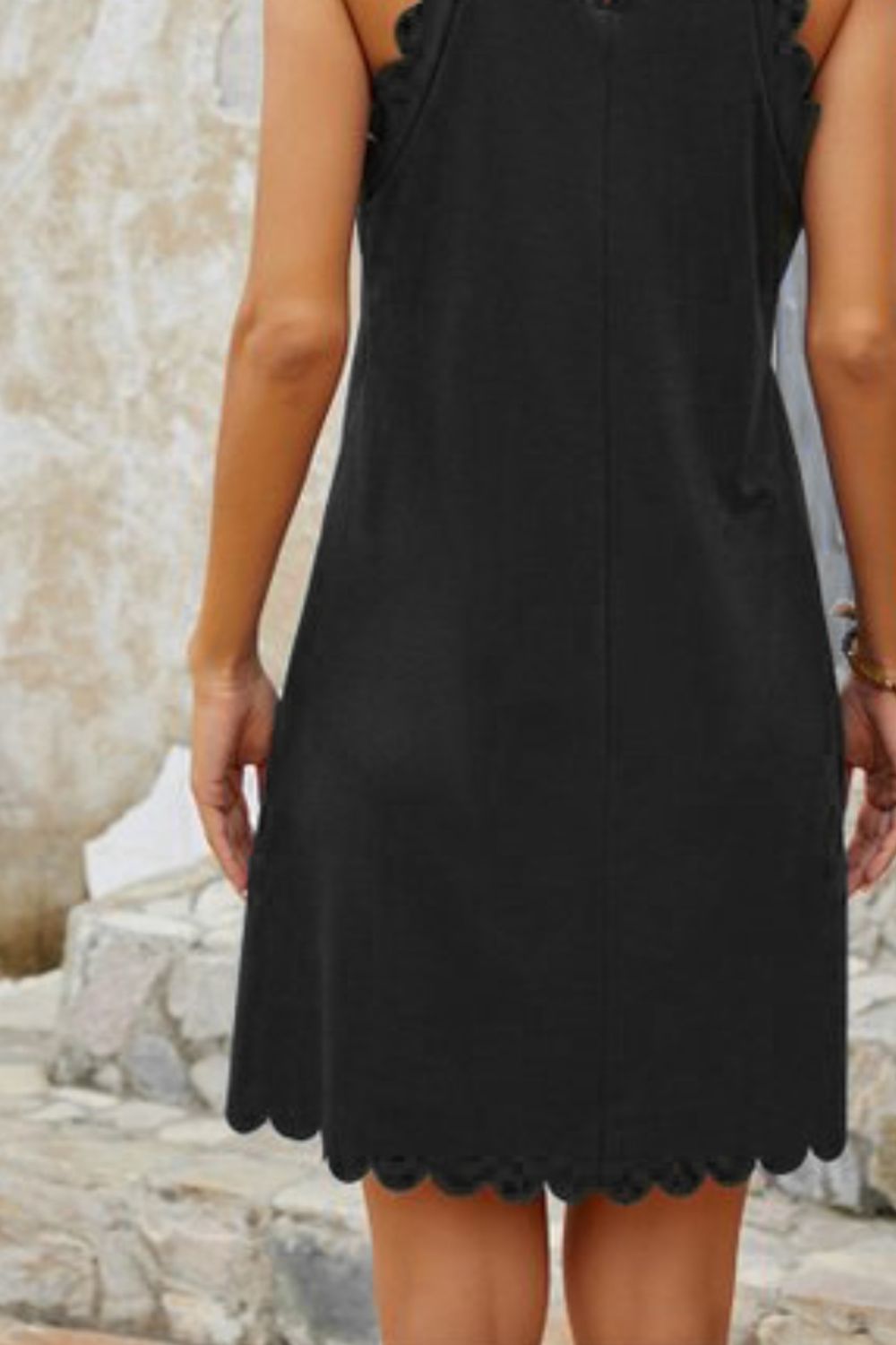 Mock Neck Sleeveless Mini Dress - Flyclothing LLC