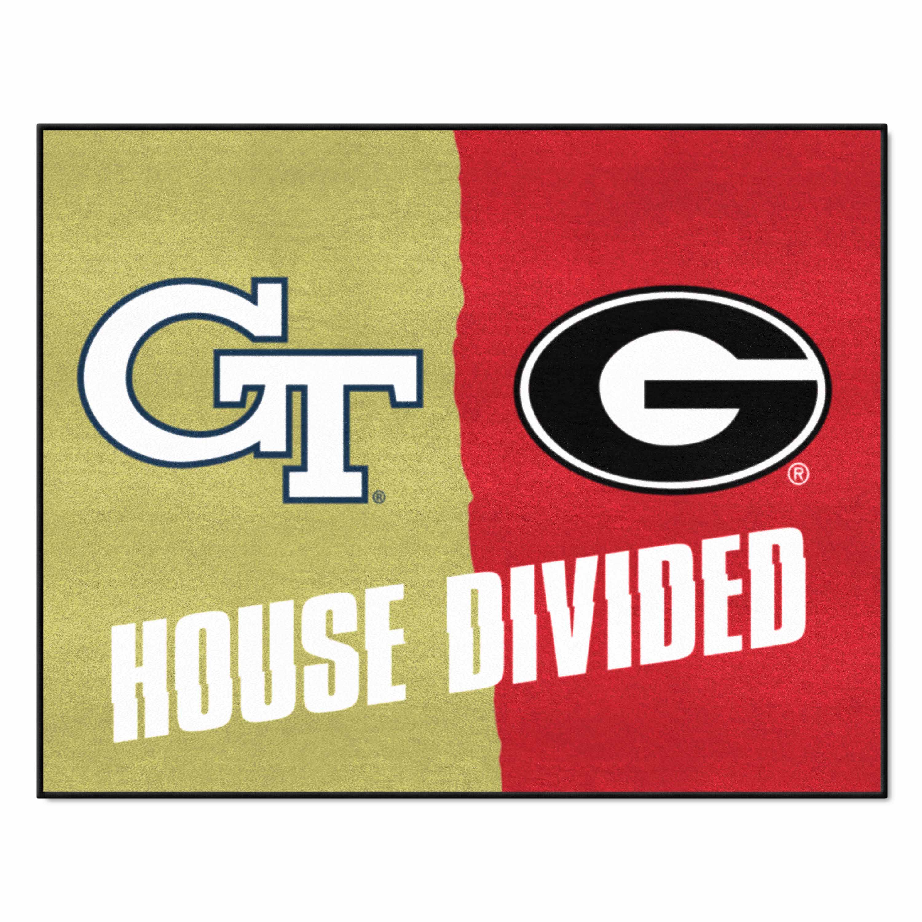 House Divided - Georgia Tech / Georgia House Divided House Divided Rug - 34 in. x 42.5 in. - House Divided - Georgia Tech / Georgia