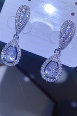 2 Carat Moissanite 925 Sterling Silver Teardrop Earrings - Trendsi