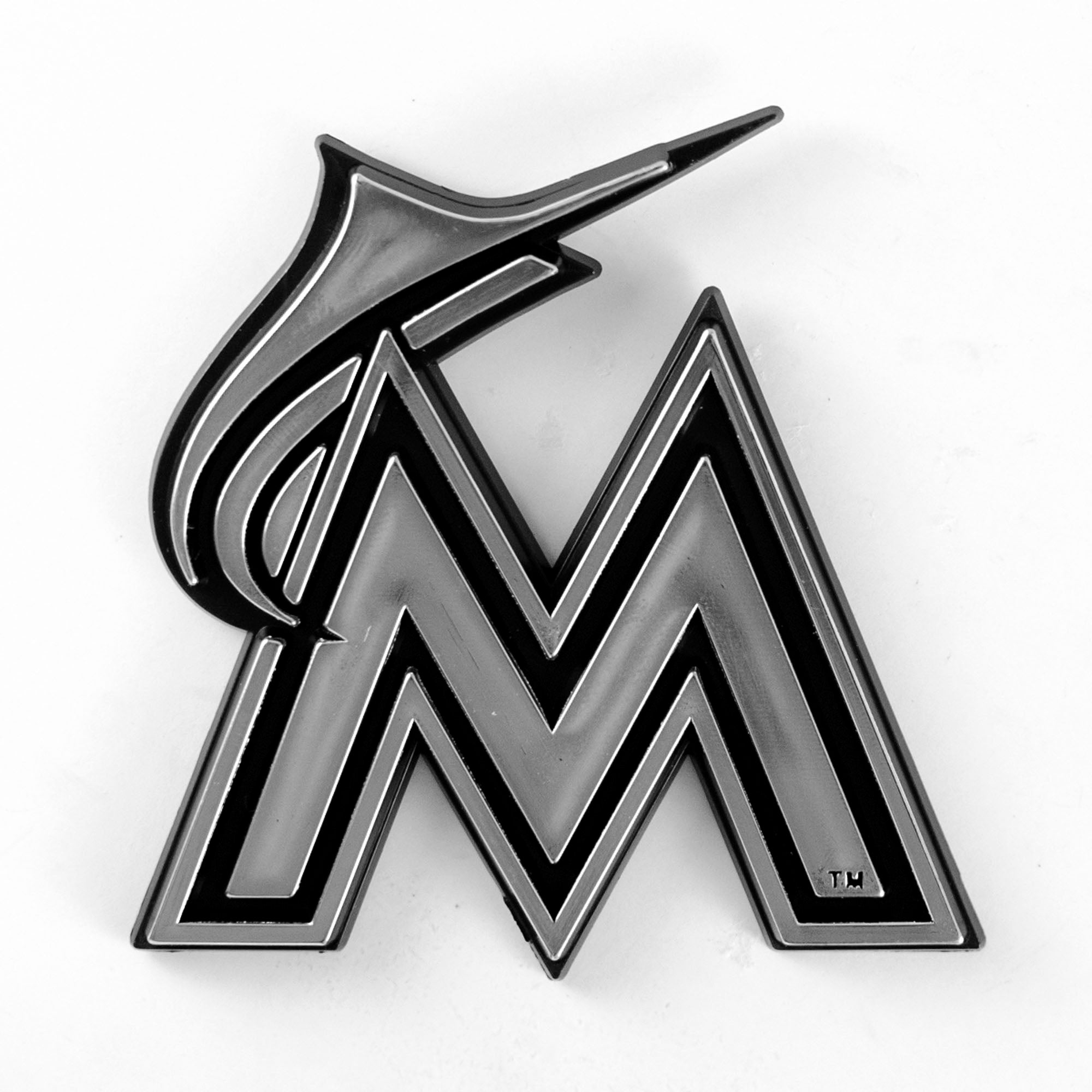 Miami Marlins Molded Chrome Plastic Emblem