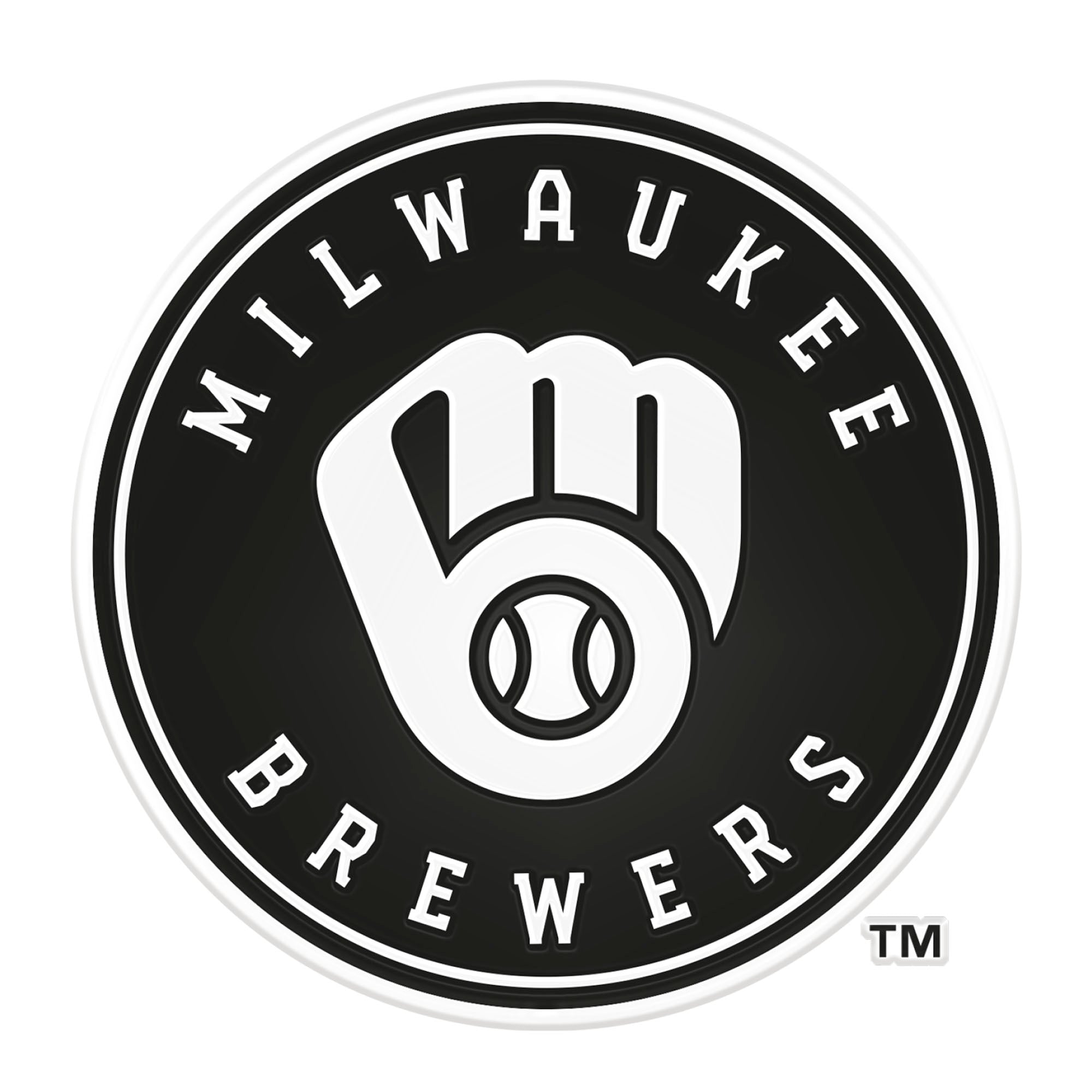 Milwaukee Brewers Molded Chrome Plastic Emblem