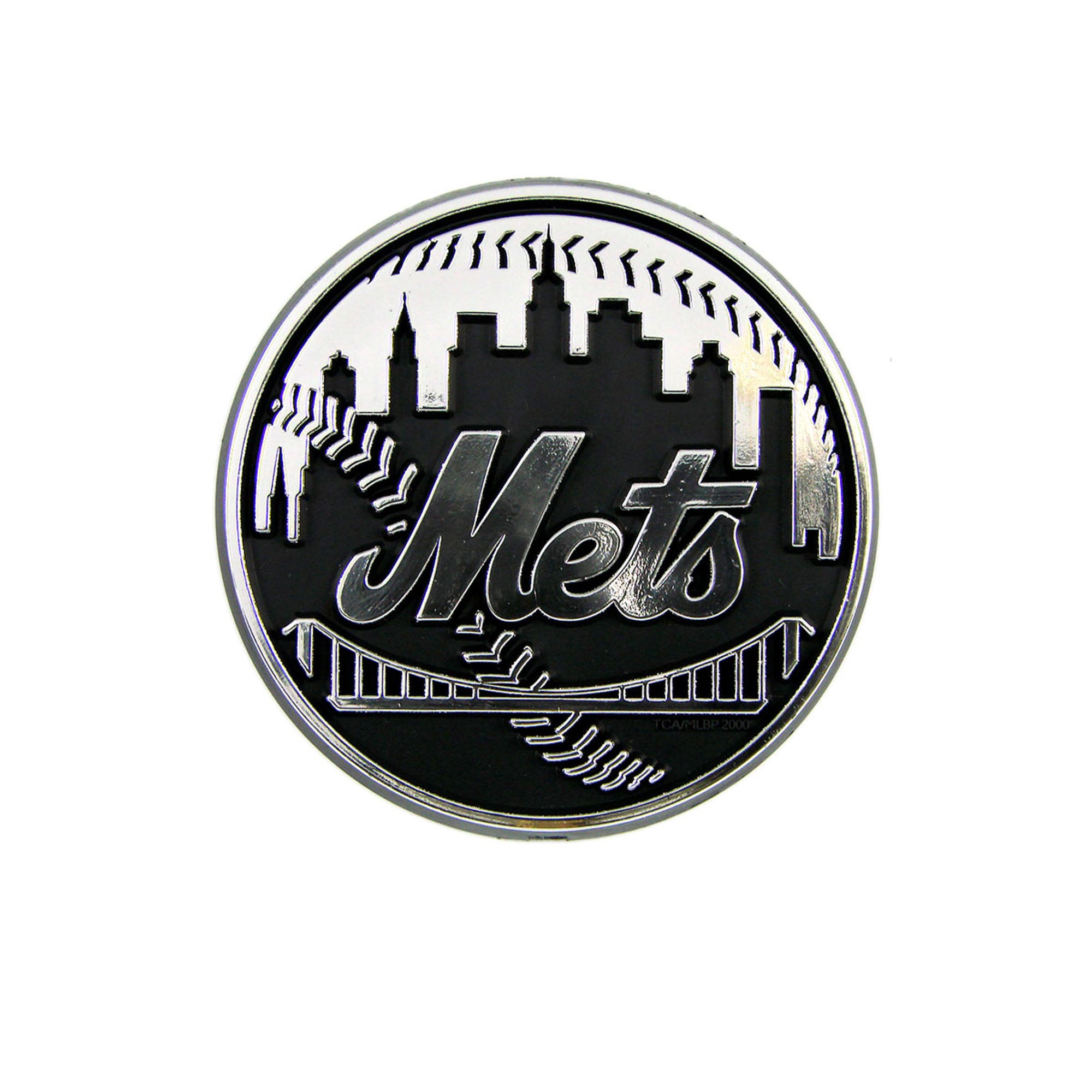 New York Mets Molded Chrome Plastic Emblem