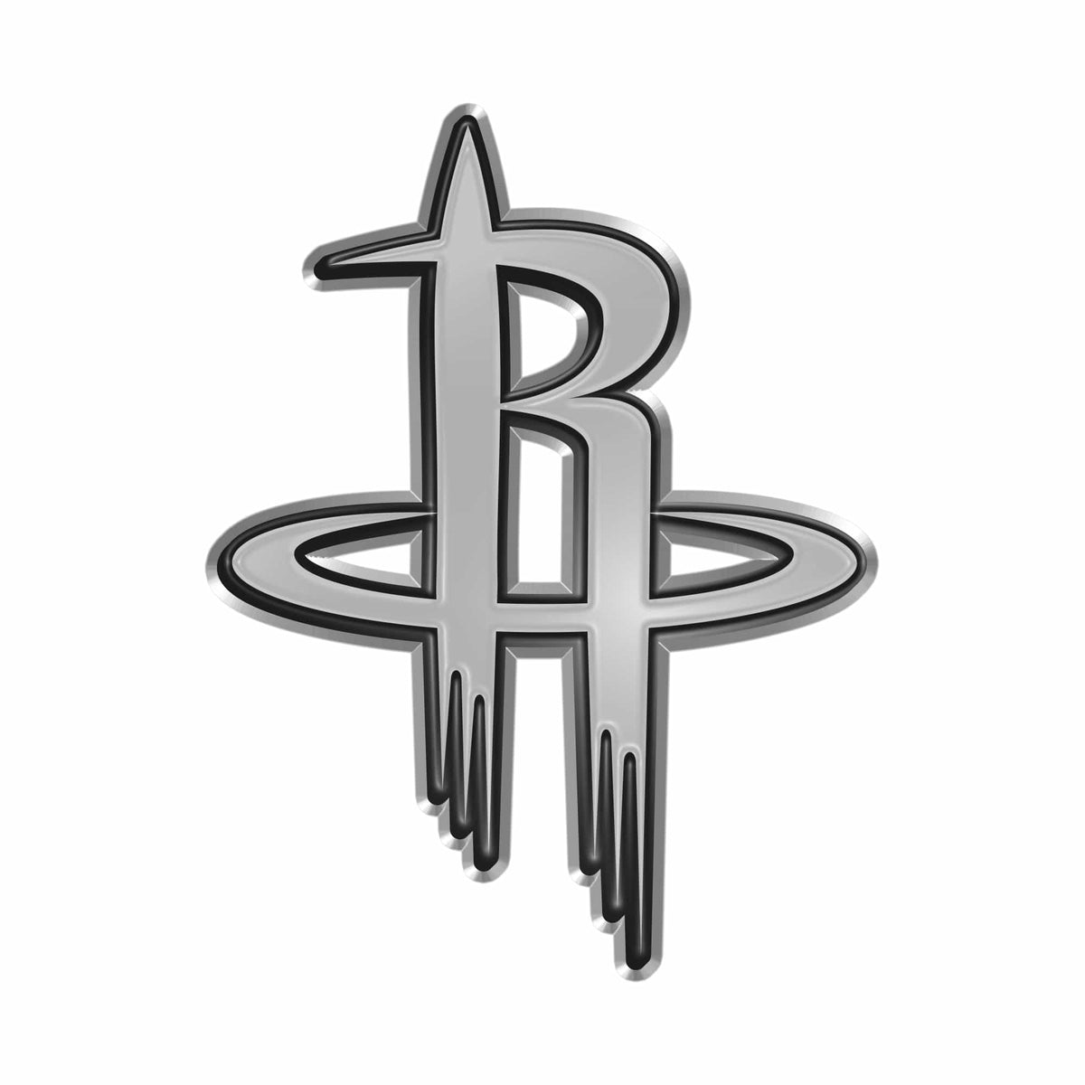 Houston Rockets Molded Chrome Plastic Emblem