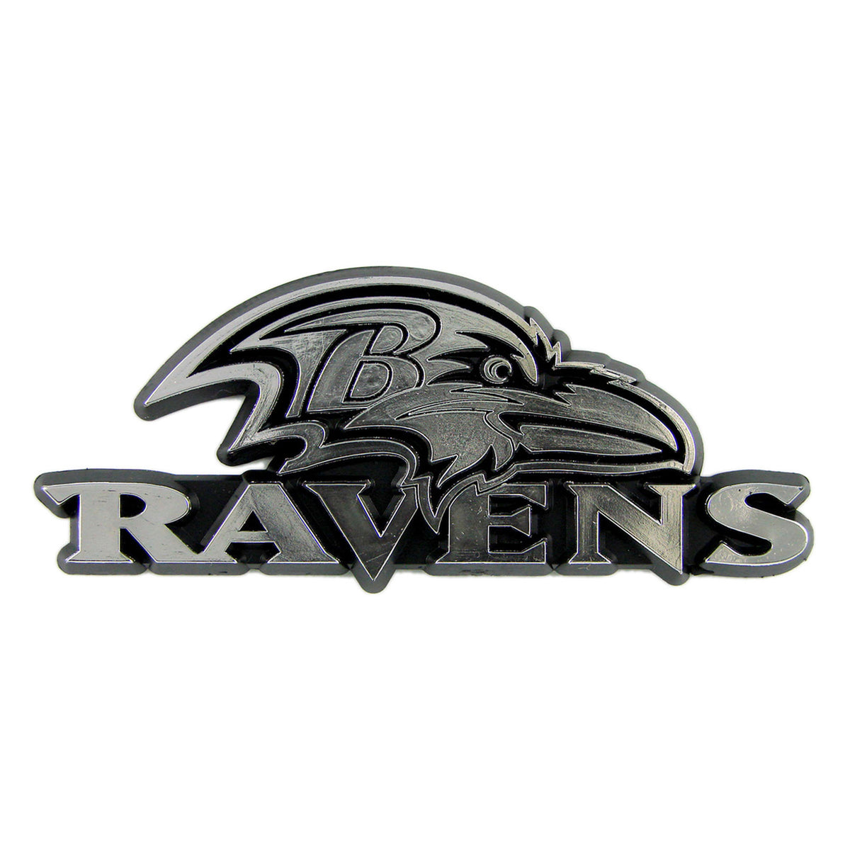 Baltimore Ravens Molded Chrome Plastic Emblem