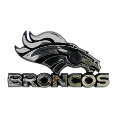 Denver Broncos Molded Chrome Plastic Emblem, with Wordmark