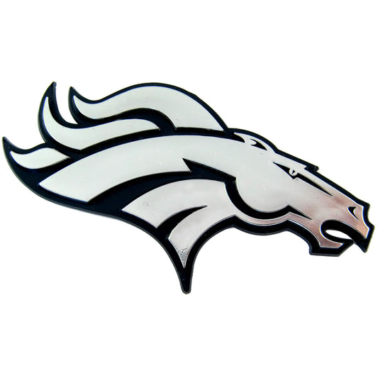 Denver Broncos Molded Chrome Plastic Emblem