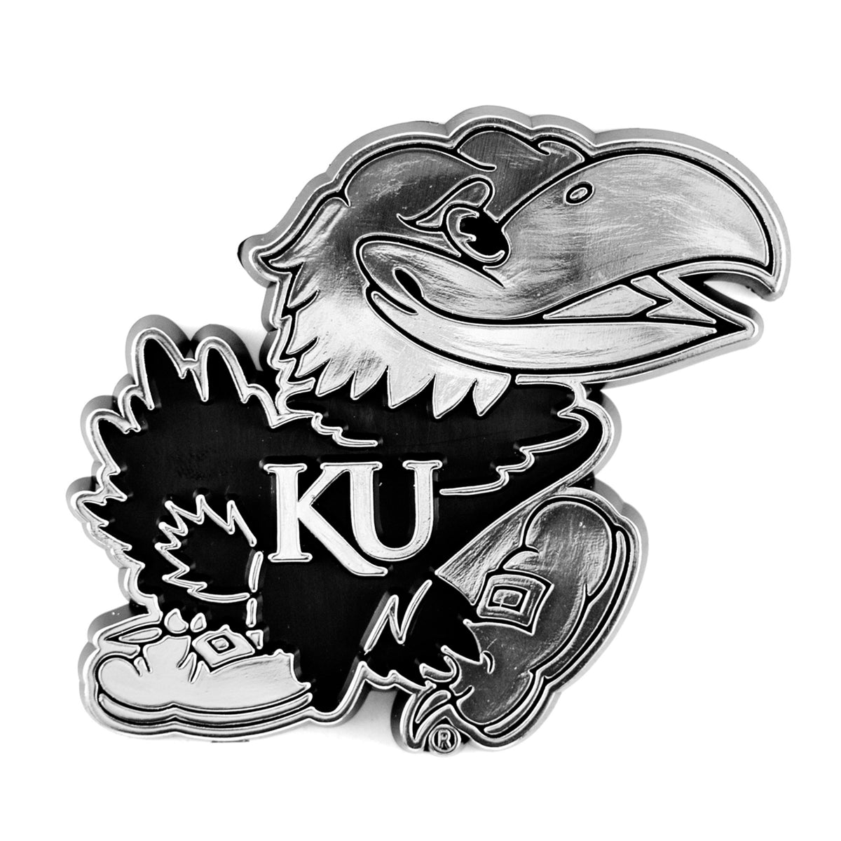 Kansas Jayhawks Molded Chrome Plastic Emblem