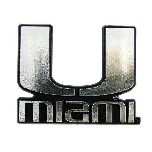 Miami Hurricanes Molded Chrome Plastic Emblem