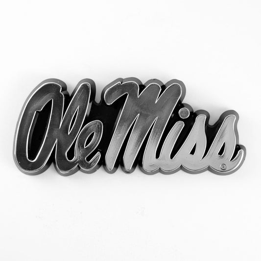 Ole Miss Rebels Molded Chrome Plastic Emblem - Ole Miss